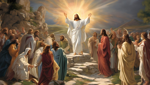 An image showing jesus performing a miracle. 